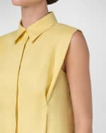 Image 5 of 5: Akris Button-Front Linen Blouse