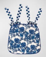 Image 1 of 2: MacKenzie-Childs English Garden Royal Check Chair Cushion