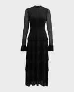 Image 2 of 6: Lela Rose Piper Knit Maxi Dress with Tiered Ruffle Detail
