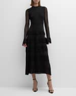 Image 5 of 6: Lela Rose Piper Knit Maxi Dress with Tiered Ruffle Detail