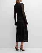 Image 4 of 6: Lela Rose Piper Knit Maxi Dress with Tiered Ruffle Detail