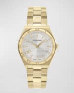 Image 1 of 4: Ferragamo Men's 40mm Vega Upper East Watch with Bracelet Strap, Yellow Gold