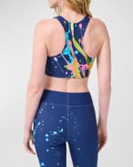 Image 2 of 3: Terez Midnight Blue Splatter DuoKnit Sports Bra