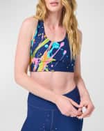 Image 1 of 3: Terez Midnight Blue Splatter DuoKnit Sports Bra