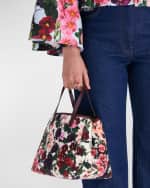 Image 2 of 4: Oscar de la Renta Square Small Hollyhock-Print Tote Bag
