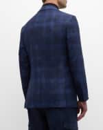Image 5 of 6: Kiton Men's Plaid Silk-Blend Sport Coat