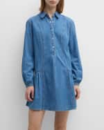 Image 1 of 6: Veronica Beard Chaia Long-Sleeve Denim Mini Shirtdress