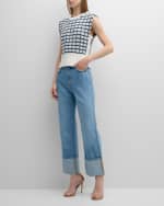 Image 5 of 6: Veronica Beard Dylan High Rise Straight Cuffed Jeans