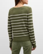 Image 4 of 6: Veronica Beard Dianora Striped Long-Sleeve Top