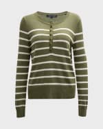 Image 1 of 6: Veronica Beard Dianora Striped Long-Sleeve Top