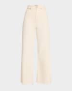 Image 1 of 6: Veronica Beard Taylor Cropped High Rise Wide-Leg Jeans