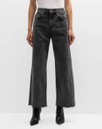 Image 2 of 6: Veronica Beard Taylor Cropped High Rise Wide Jeans