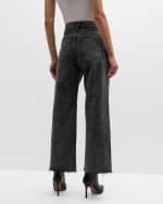 Image 4 of 6: Veronica Beard Taylor Cropped High Rise Wide Jeans