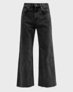 Image 1 of 6: Veronica Beard Taylor Cropped High Rise Wide Jeans