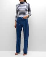 Image 5 of 6: Veronica Beard Dylan High Rise Straight-Leg Coated Jeans