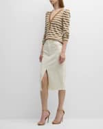 Image 5 of 6: Veronica Beard Breves Denim Midi Skirt