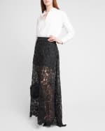 Image 5 of 6: Anne Fontaine Cap Handkerchief Floral Lace Maxi Skirt