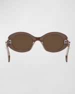 Image 5 of 5: Celine Triomphe Acetate Oval Sunglasses