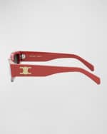 Image 4 of 5: Celine Triomphe Sleek Red Acetate Cat-Eye Sunglasses