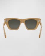 Image 5 of 5: Celine Bold Glittery Acetate Cat-Eye Sunglasses