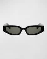 Image 4 of 5: Celine Triomphe Sleek Acetate Cat-Eye Sunglasses