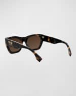 Image 2 of 5: Fendi Roma Acetate Rectangle Sunglasses