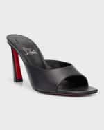 Image 5 of 6: Christian Louboutin Condora Leather Red Sole Mule Sandals