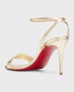 Image 3 of 6: Christian Louboutin Loubigirl Metallic Red Sole Ankle-Strap Sandals