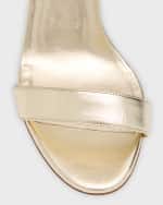 Image 4 of 6: Christian Louboutin Loubigirl Metallic Red Sole Ankle-Strap Sandals