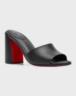 Image 5 of 6: Christian Louboutin Jane Leather Red Sole Mule Sandals