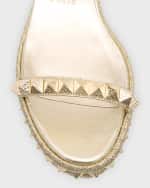 Image 4 of 6: Christian Louboutin Pyraclou Metallic Spike Red Sole Wedge Sandals