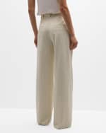 Image 4 of 7: Veronica Beard Heyser Stripe Straight-Leg Pants
