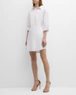 Image 2 of 6: Veronica Beard Rae Button Detail Mini Shirtdress