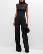 Image 5 of 6: Veronica Beard Saul Crepe Cargo Pants