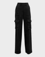 Image 1 of 6: Veronica Beard Saul Crepe Cargo Pants