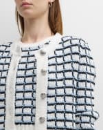 Image 6 of 7: Veronica Beard Lavigne Check Knit Jacket