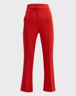 Image 1 of 6: Veronica Beard Tani Straight Cropped Pintuck Pants