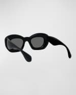 Image 2 of 5: Loewe Inflated Monochrome Acetate Butterfly Sunglasses