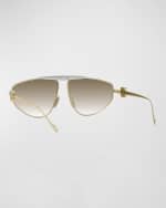 Image 2 of 5: Loewe Anagram Metal Alloy Aviator Sunglasses