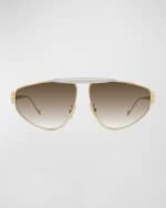 Image 3 of 5: Loewe Anagram Metal Alloy Aviator Sunglasses