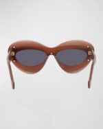 Image 5 of 5: Loewe Double Frame Mixed-Media Cat-Eye Sunglasses