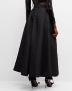 Image 4 of 8: Monique Lhuillier Pleated Bow-Front Tea-Length Overskirt