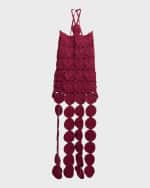 Image 1 of 6: SIMONMILLER Beep Beep Lurex Crochet Cutout Halter Maxi Dress