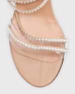 Image 4 of 6: Andrea Wazen Dassy Pearly Ankle-Strap Sandals