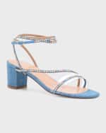 Image 5 of 6: Andrea Wazen Dassy Multi Stone Ankle-Strap Sandals