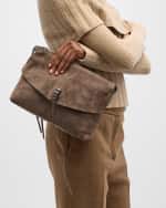 Image 5 of 5: Rebecca Minkoff Darren Zip Suede Shoulder Bag
