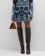 Image 1 of 6: Cara Cara Lindy Jacquard Knit Wool-Blend Mini Skirt