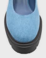 Image 4 of 6: Stuart Weitzman Nolita Denim Pearly Mary Jane Loafers