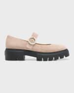 Image 1 of 6: Stuart Weitzman Nolita Suede Pearly Mary Jane Loafers