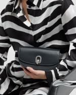 Image 3 of 6: Savette Tondo Crescent Leather Crossbody Bag